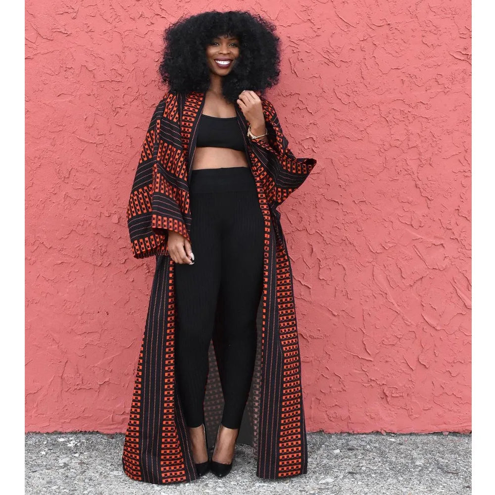 NEW Arrivals S-4XL Plus Size Women's Autumn Spring Long Coat Autumn Winter Retro Hipster Coats Loose Print Cardigan Women Casual Streetwear Clothing Supplies