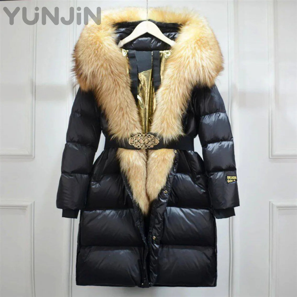 TikTok Most Popular (Few Units Left) 4 Colors Women White Duck Down Jacket With Real Natural Silver Red Fox Fur Hood Trim Belted Cinched Waist Slimming Hooded Winter Coat New Design Ladies Winter Apparel Supplies