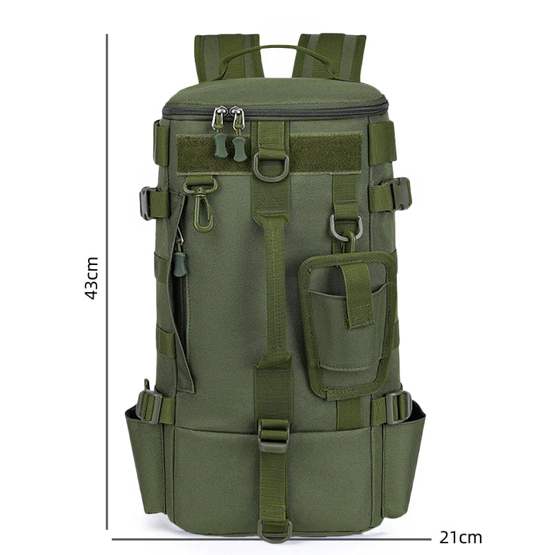 20L-35L Large-Capacity Multi-Functional Outdoor Fishing Bag Water-Repellent Sub-Bag Dry Wet Separation Mountable Fishing Rod Holder Fishing Accessories