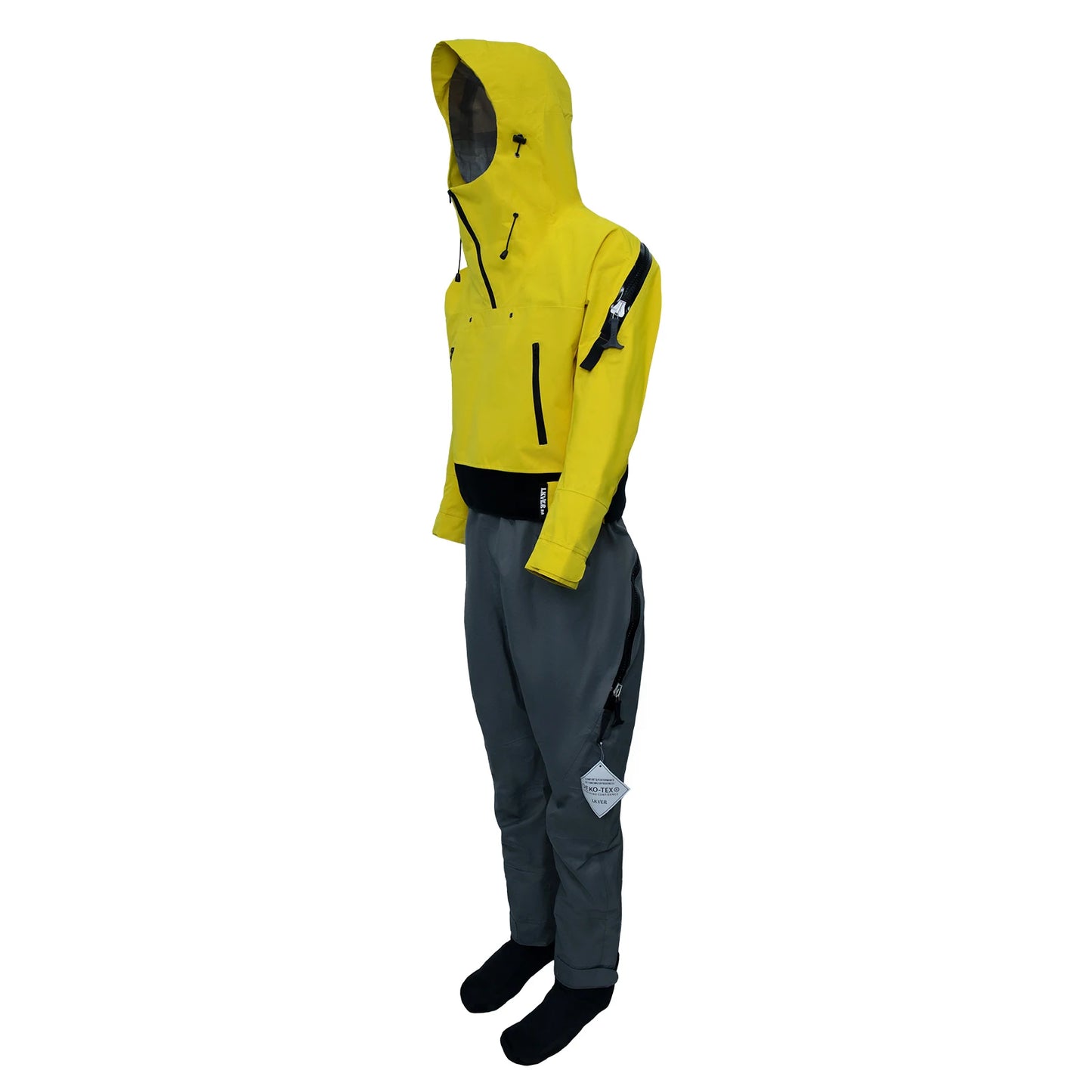 S-3XL Plus Size Neoprene Professional Kayaking Canoe Dry Suit for Women Dry Suits Waterproof Breathable Latex Cuff and Splash Collar Flatwater Ocean River Paddling Water Sports Supplies