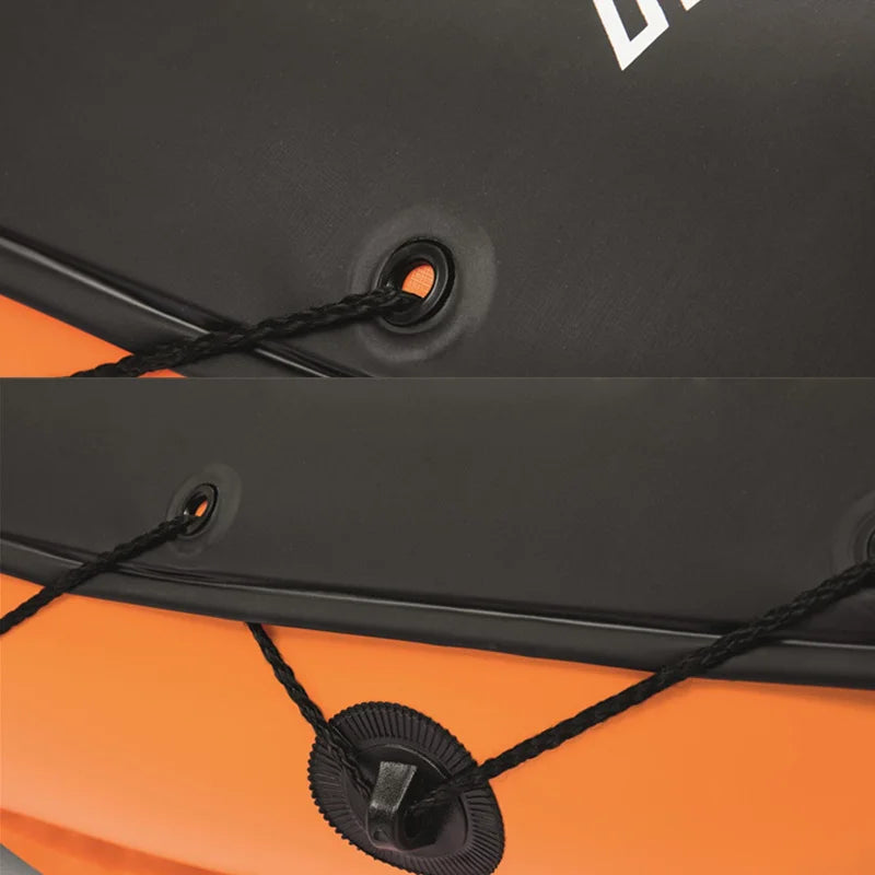 NEW Set 2 Persons Top Quality Inflatable Kayak Canoe Rafting Fishing Boat Portable Water Sport with Paddle + Air Pump and Bag Large Size 321X88cm Orange 2026 for Adults Summer Water Sports Supplies