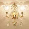 Villa Home Living Room Luxury Nordic Retro Crystal Gold Wall Lamp Living Background Wall Fitting Bedroom Bedside Corridor Lighting Candle Bracket Light