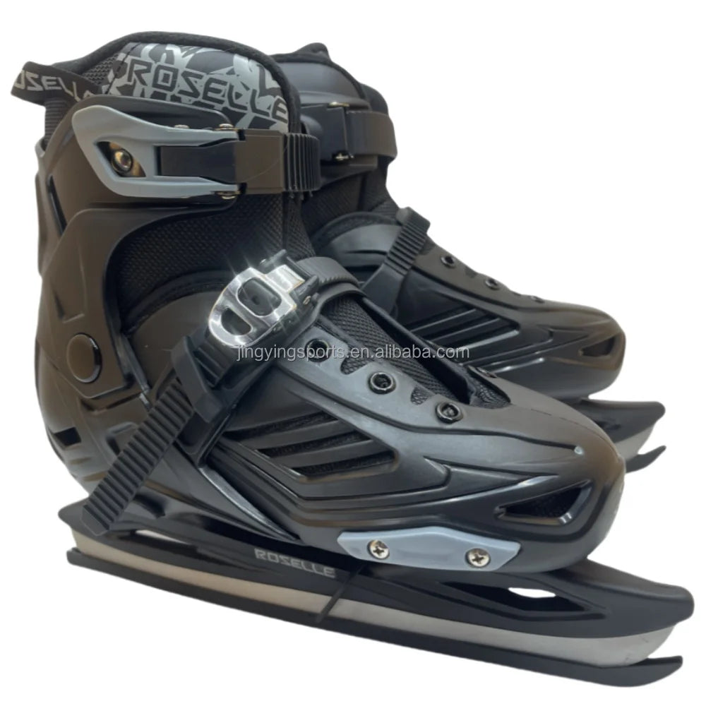 BEST PRICE Women Men Children  Black/Orange Color 3-45 Size  New Model  Top Quality Professional 2 in 1 Black Golden Inline Skates and Ice Skates