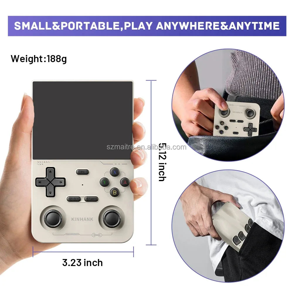 K36 Handheld Game Consoles 3.5 Inch IPS Screen Pocket Game Player Linux System RK3326 64GB Support WI-FI 40 Simulators Console