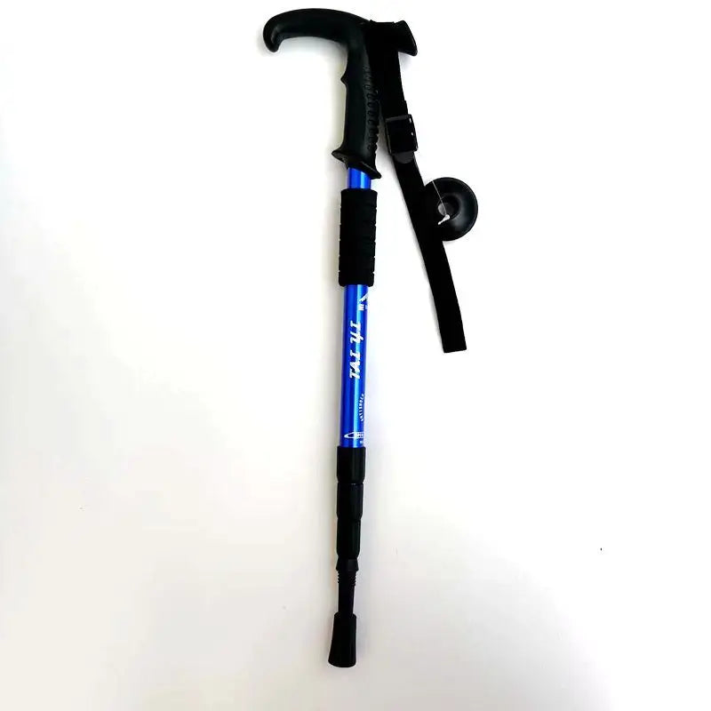 50-110cm Outdoor Climbing Mountaineering Iced Snow Hiking Shock-Absorbing High-Strength Ultra-Light Aluminum Alloy Four-Section Trekking Poles Plastic Modern Curved/Straight Handle Winter Sports Accessories