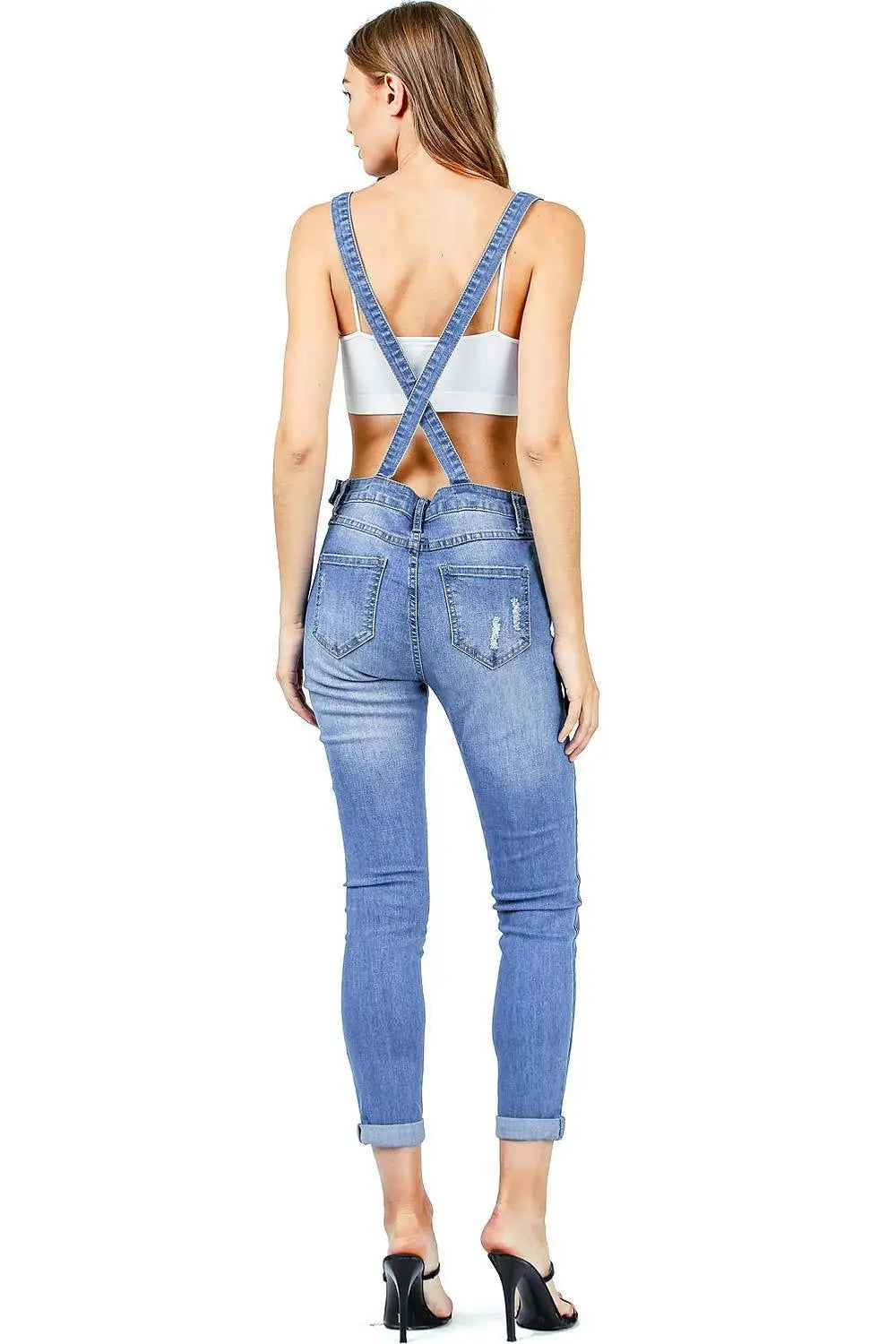 NEW Arrivals Spring Autumn Denim Jumpsuit Women Jeans Pants Rompers Casual Hole Overalls Trousers Female High Waist Slim Denim Jeans Pencil Pants