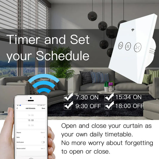 NEW Arrivals Home Villa Office Wireless Remote Control Curtain Drapes Switch 10A 250V Based on Wi-Fi Network for Smart Life Mobile APP Control