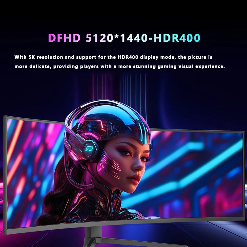HOT SALE 49*-inch 5K 120Hz High Refresh Rate Curved Ultra-Wide IPS Panel 1ms Response Time 100% SRGB Gaming Monitor