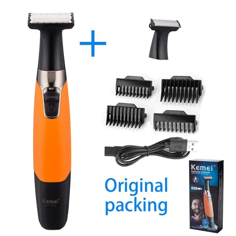 Full Set Original Kemei 1910 Rechargeable Electric Shaver Beard Shaver Electric Razor Body Trimmer Men Shaving Machine Hair Trimmer Face Care Full Body Epilator