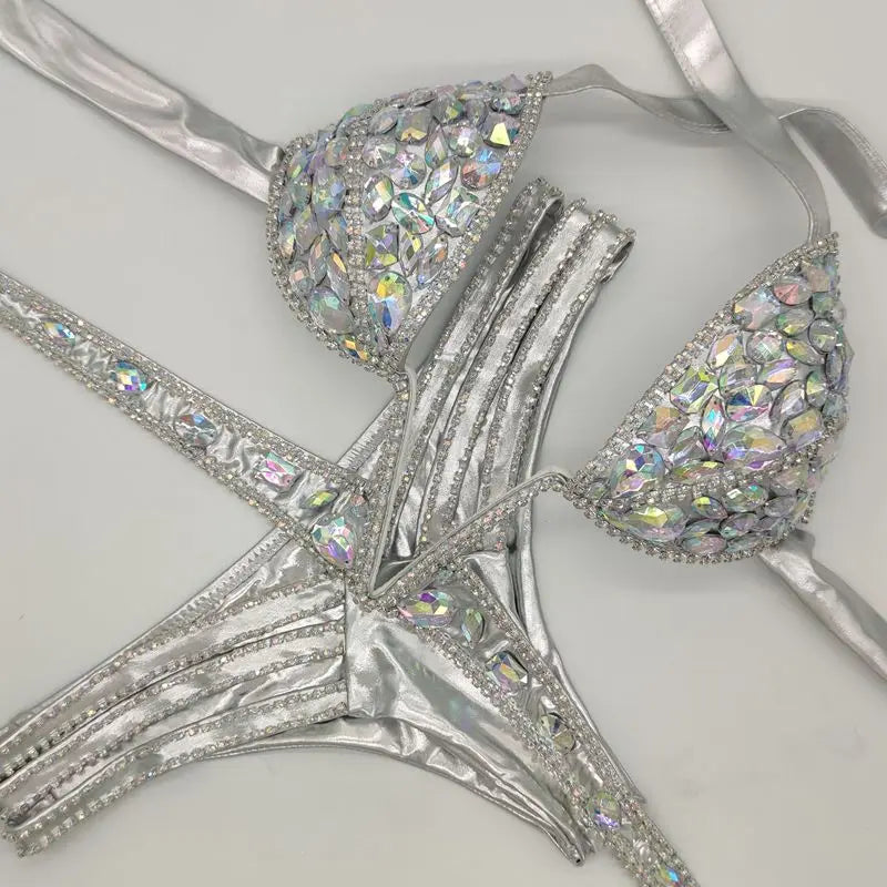 NEW Arrivals 9 Colors Sexy Women Diamond Push Up Crystal V Collar Rhinestone Swimwear Hot Selling Bathing Suit Girls Ladies Luxury Summer Beach Wear