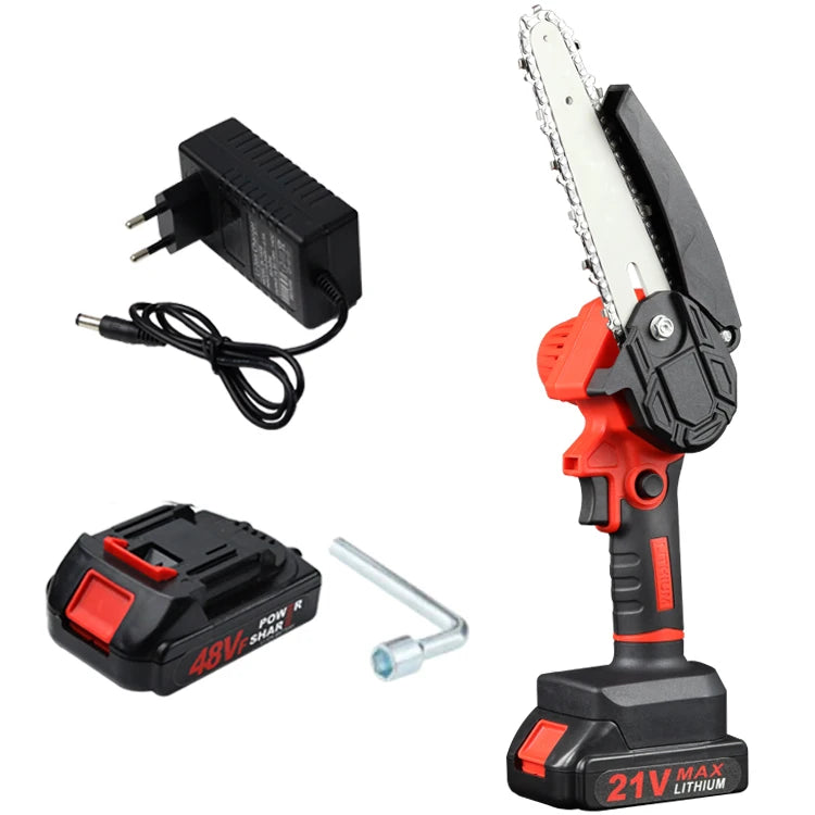 NEW CE 88V Mini Electric Chain Saw Handheld Wood Cutting Garden Pruning Rechargeable Portable Chainsaw Tree Branches Cutter Plants Pruner Home Gardening Supplies
