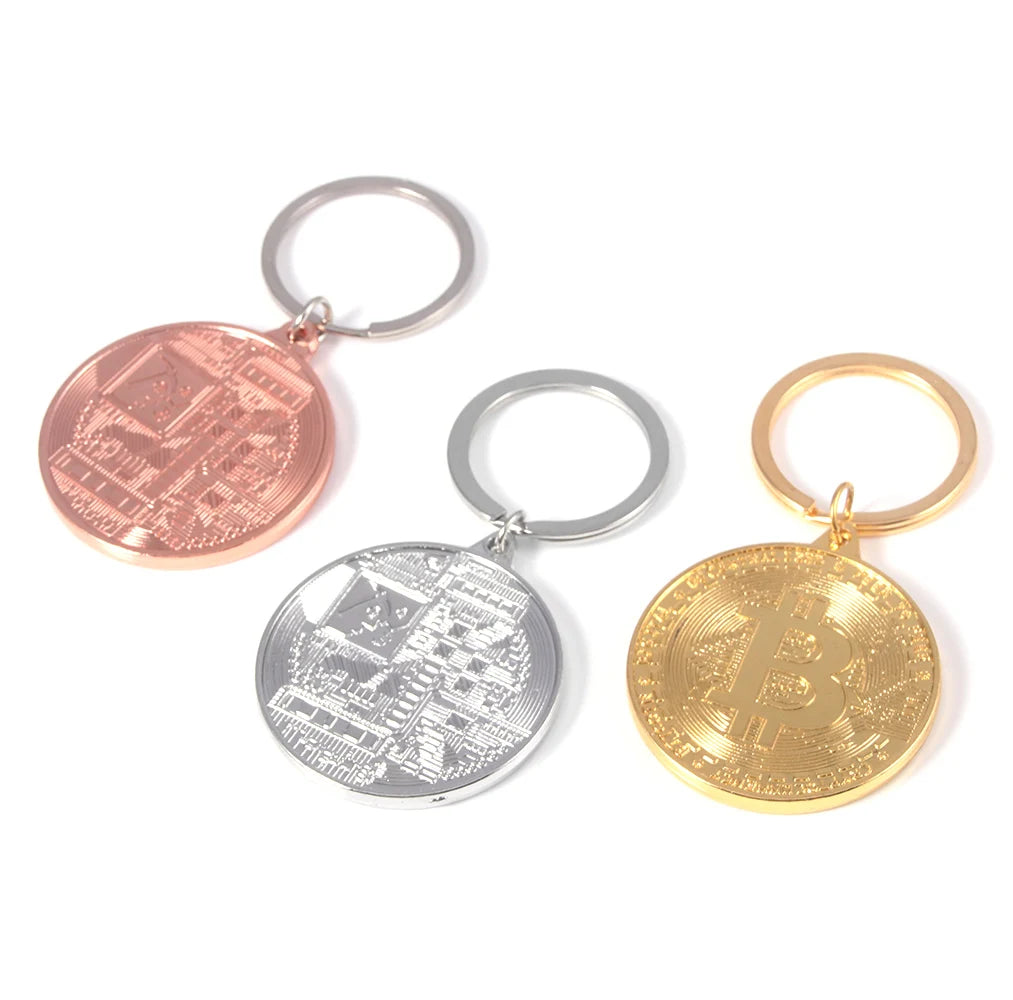 Newest Bitcoin Keychain Music Band Keyring Pendant Women and Men Jewelry Collection Gift