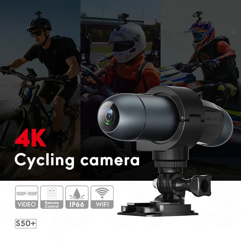 NEW Arrivals Cycling Snowboard Motorcycle Outdoor Cross-Border Helmet Camera 4K HD Driving Recorder Dual Camera Anti-Shake Wi-Fi Remote Control Outdoor Sports Camera