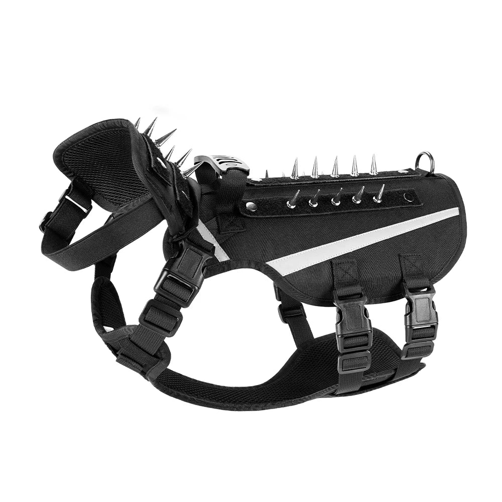 New Reflective Heavy Duty Dog Anti-Escaped Vest with Handle Puppy Anti Hawk Protection Vest Waterproof Punk Spiked Dog Vest