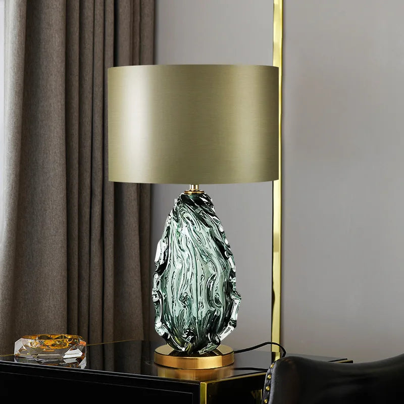 NEW Arrivals  Villa Home Bedroom Living Room Luxury Lampshade American-Style Simple Glass Luxury Table Lamp Stylish and Creative for Villa Living Room Designer Sample Room and Hotel Lighting Accessories.