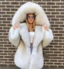 Just Arrived S-2XL Natural Silver Fox Fur 6Kg Weight Custom Size Color Long Sleeves Fashion Women Fluffy Fur Jacket Winter Real Fox Fur Coat Celebrities Formal Clothes Ladies Luxury Apparel Supplies