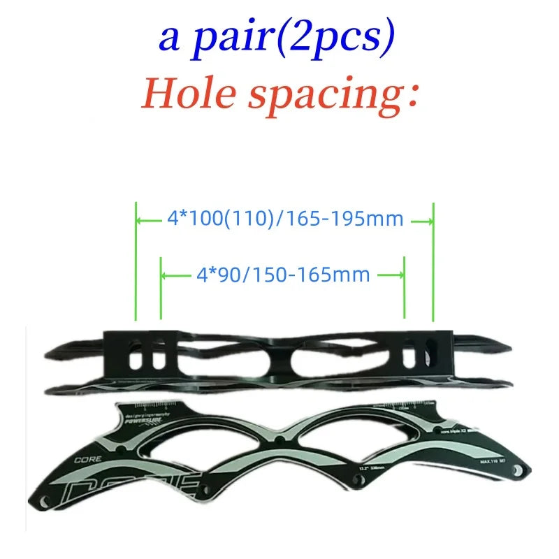 1 Pair CNC Speed Inline Skate Frame Professional Skateboard Parts Accessories Aluminum Alloy 4*110mm 4*100mm 4*90mm Customized CNC Machining Aluminum Alloy Skate Frames