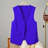 12 Colors S-3XL Plus Size Women's Spring and Autumn Suit Vest Waistcoat Cardigans Office Lady Sleeveless V-Neck Casual Loose Suit Vest Ladies Clothing Accessories