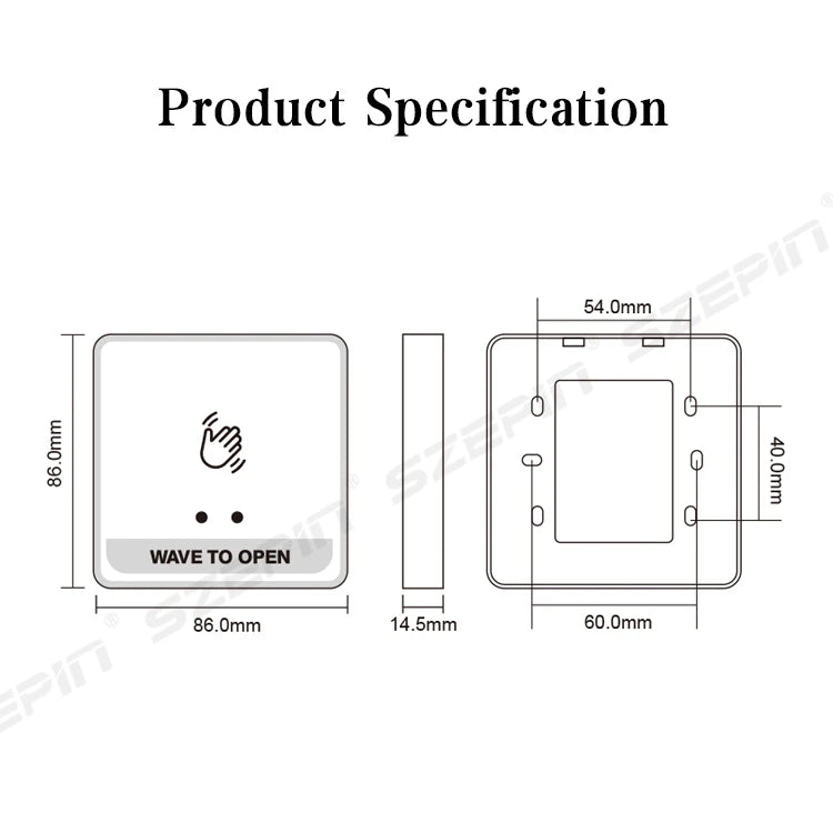 Home Office Hotels Door Button Contactless Hand Wave Sensor Switch Contactless Door Switch
