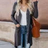 8 Colors S-2XL Women's Top Quality Long Sweater Cardigan Pocket Knitting V-Neck Winter Warm Outerwear Sweater With Pockets  Long Jackets Ladies Casual Clothing Supplies