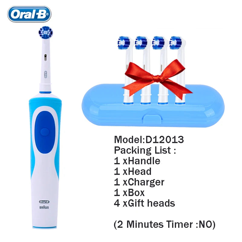 Original Oral-B Set Vitality 2D Electric Toothbrush Rechargeable Smart Teeth Whitening with Replacement Tooth Brush Heads Oral B Nozzles Women Men Oral Hygiene Accessories Personal Care Supplies