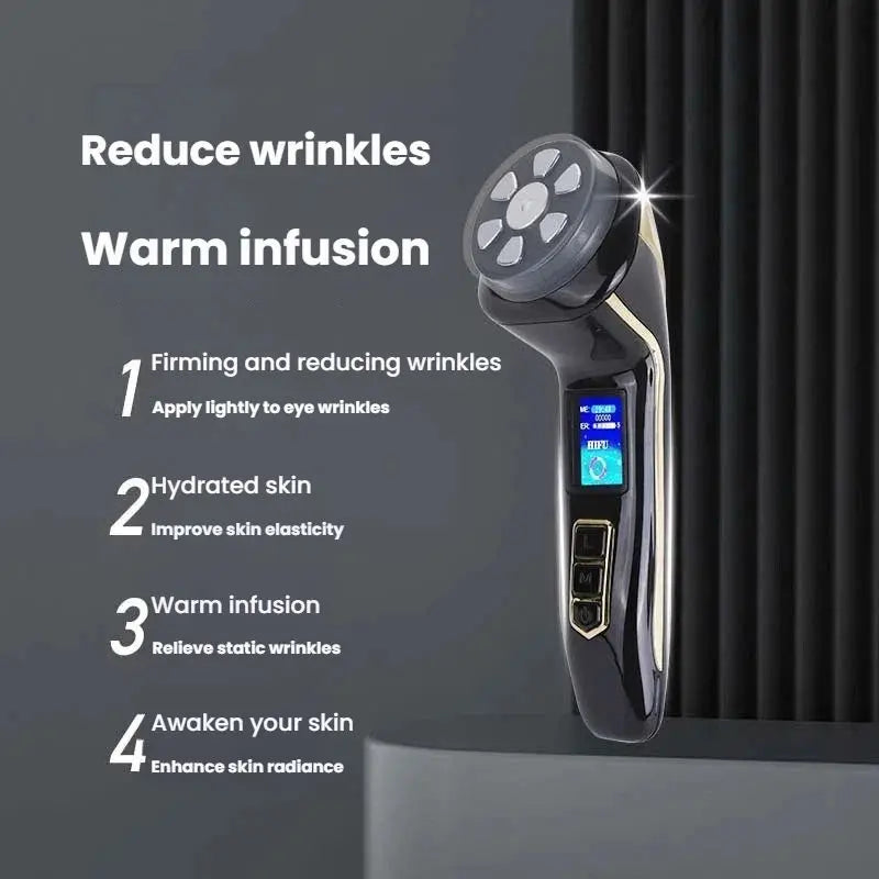 New Upgraded EMS Device Handheld Mini Machine Home Use 3 Cartridges Facial Lifting Anti-Wrinkle Anti-Aging Face Neck Eyes Dark Circles Remover Skin Tightening Women Skin Care Supplies