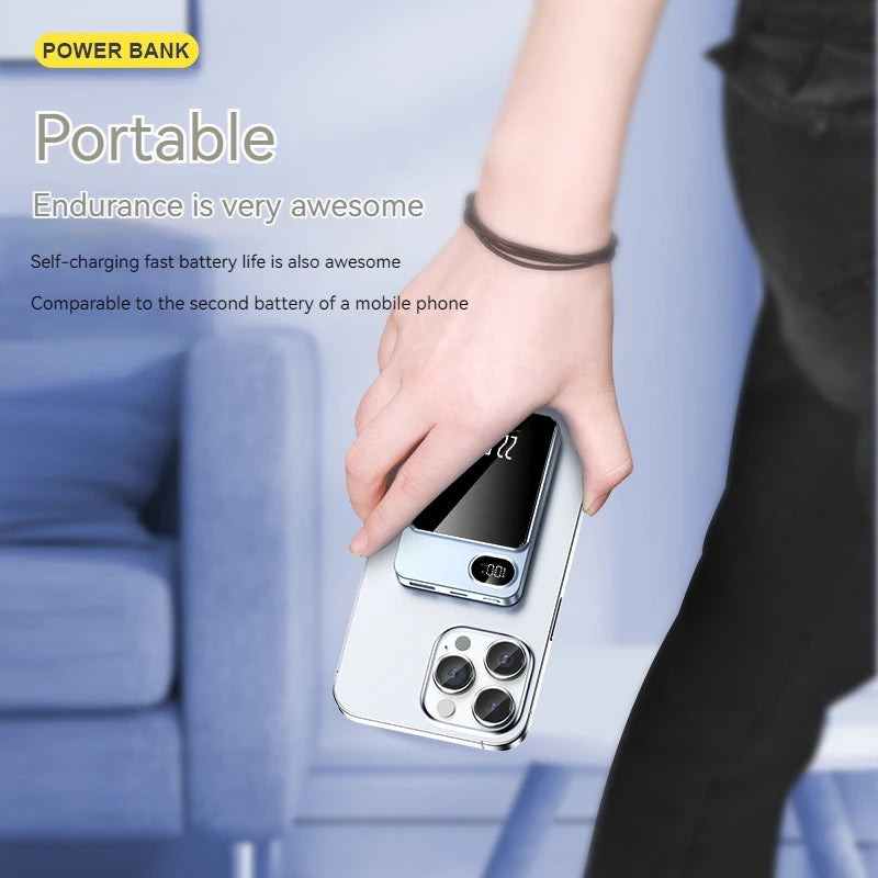Sell Well  PD20W TYPE-C Quick Charge 5000mah Wireless 15W Fast Charge  Portable Mini 10000mAh Magnetic Q9 Power Bank for Phone