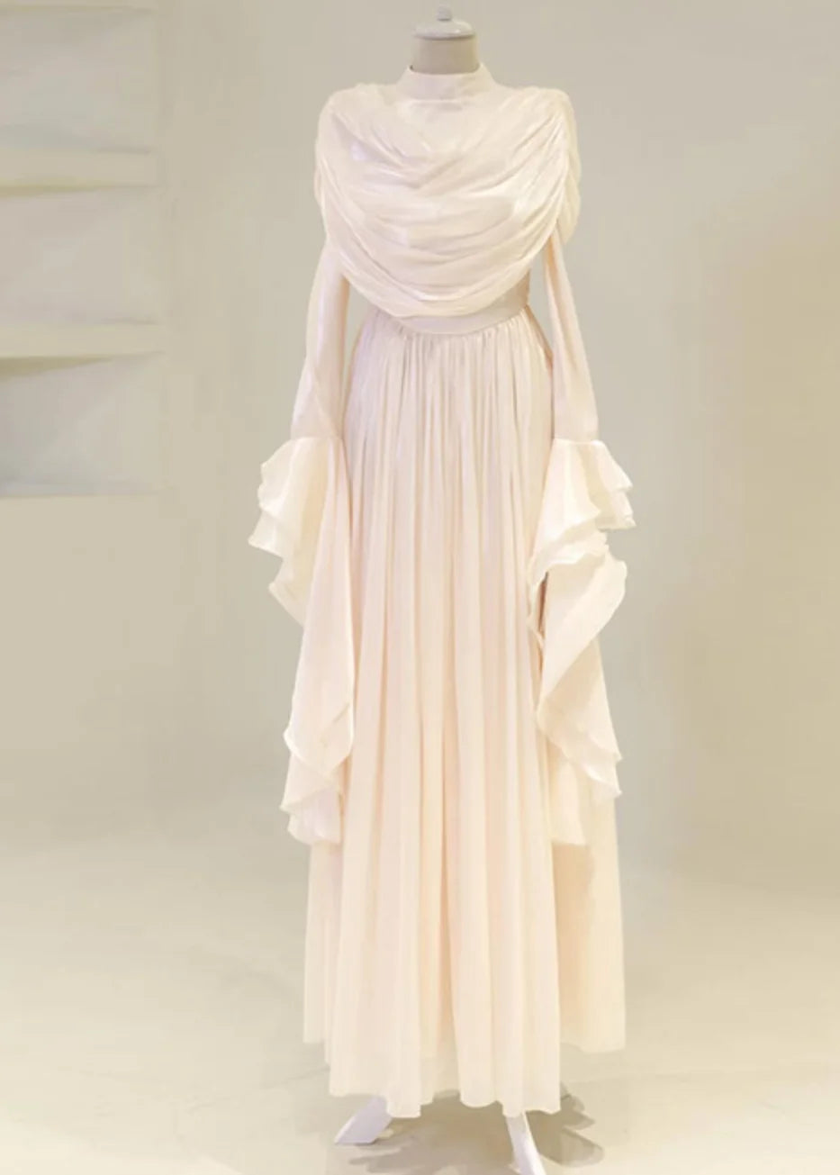3 Colors Xs-3XL Plus Size Islamic Middle East Women's Breathable Handmade Luxury Abaya Dubai Custom Elegant Cross-Strap Slim Stand Collar Ankle Length Long Sleeve Formal Dress Gowns Muslim Ladies Religious Apparel Clothing Su