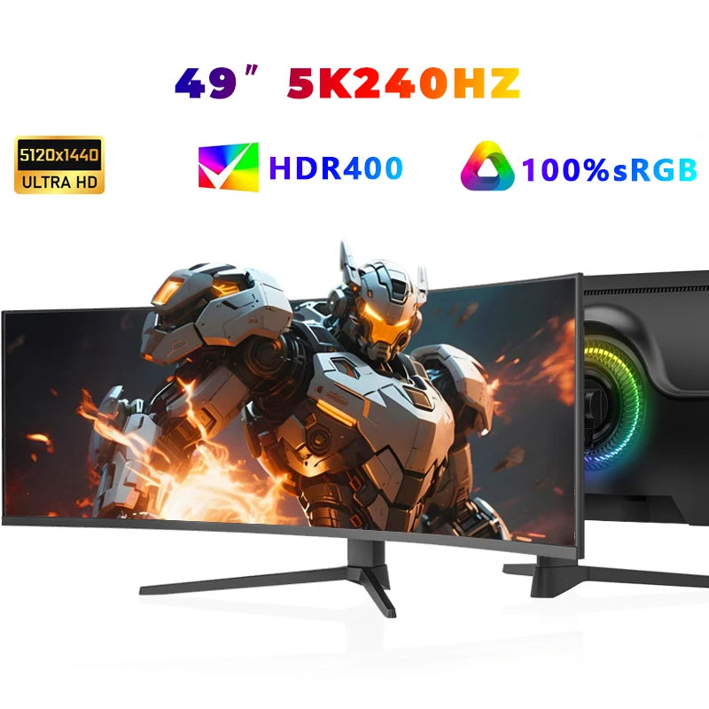 HOT SALE 49*-inch 5K 120Hz High Refresh Rate Curved Ultra-Wide IPS Panel 1ms Response Time 100% SRGB Gaming Monitor
