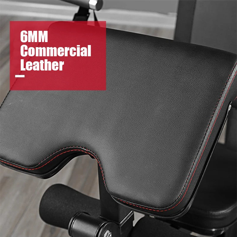 BEST PRICE 3 People Professional Home Gym Station Leather Seats Multi Smith Machine Commercial Bodybuilding Strength Training Multi- Function Station Functional Trainer Gym Machine Heavy Duty System Women Men Sport Supplies