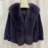 8 Colors Top Luxury Natural Real Fox Fur Collar Mink Fur Coat Women Winter Luxury Mink Fur Poncho Outerwear Jackets Evening Party Prom Wedding Guest Christmas Gift for Wife Girlfriend Ladies Luxury Apparel Supplies.