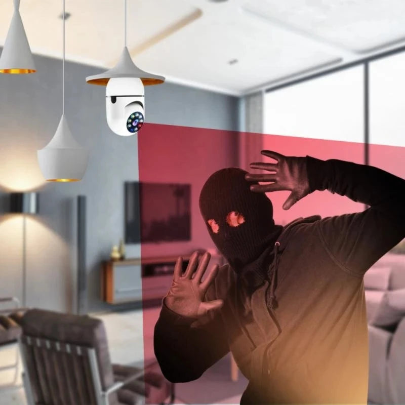 2MP Bulb Wi-Fi IP Night Vision Camera Socket PTZ E27 1080P Wireless Video Camera Wi-Fi Anti-Theft Security Light 360 Degree Panoramic Baby Elderly Pet Care CCTV Monitor Home Surveillance Supplies