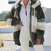 10 Colors S-5XL Plus Size Winter Warm Ladies Jacket Autumn Winter Long Sleeve Women  Block Zipper Fluff Hooded Outerwear Coats Women Winter Clothing Supplies