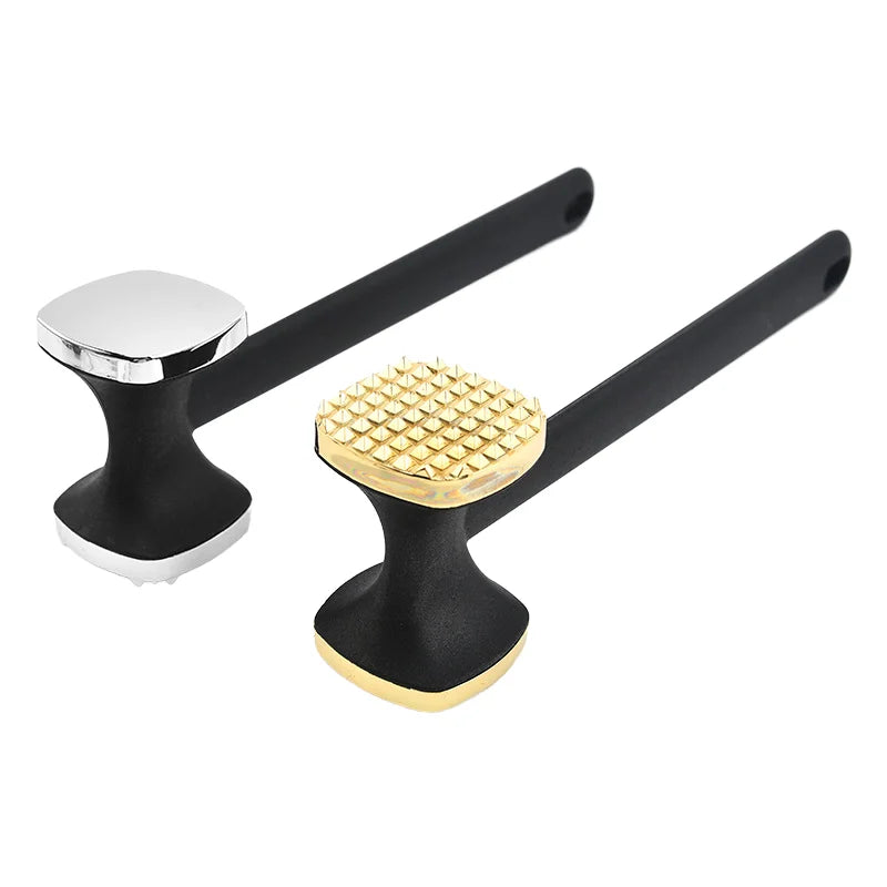 25cm Heavy-Duty Double-Sided Zinc Alloy Meat Tenderizer Hammer Metal Kitchen Tool for Poultry & Steak Loosening Barbecue Camping  Grill Tool Pork Chicken Softening Mallet Kitchenware Accessories