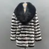 Boutique Gala HOT SALE (Few Units Left) S-4XL Plus Size Winter Warm Original Chinchilla Mink Real Natural Rabbit Fur Jacket Christmas Gift for Husband Lover Boyfriend Luxury Outerwear Coats Gentleman Winter Apparel Supplies
