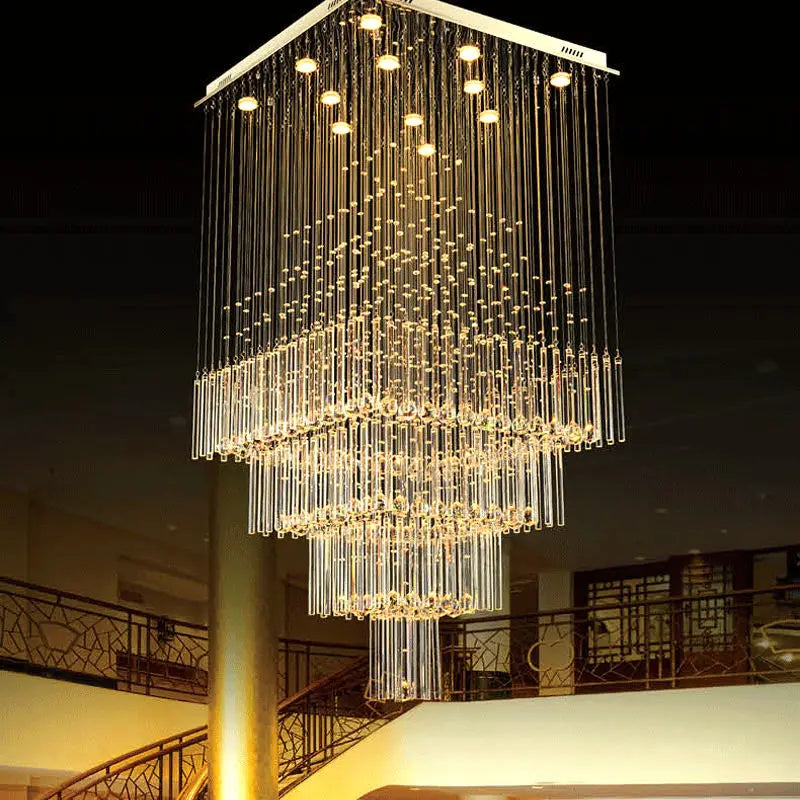 HOT SALE (Few Units Left) Villa Home Living Room Staircase Hotels Lobby Art Decoration Large Contemporary Gold White LED Luxury Chandelier for Hotels Luxury K9 Crystal Hanging Ceiling Lighting Fixture Pendant Lights