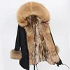 12 Colors S-2XL 100% Real Rex Rabbit Fur Mid Jacket & Big Raccoon Fur Collar Coat Natural Rabbit Fur Lined Long Parka Coat Snow Boots Outerwear Windproof Jackets Ladies Winter Clothing Supplies