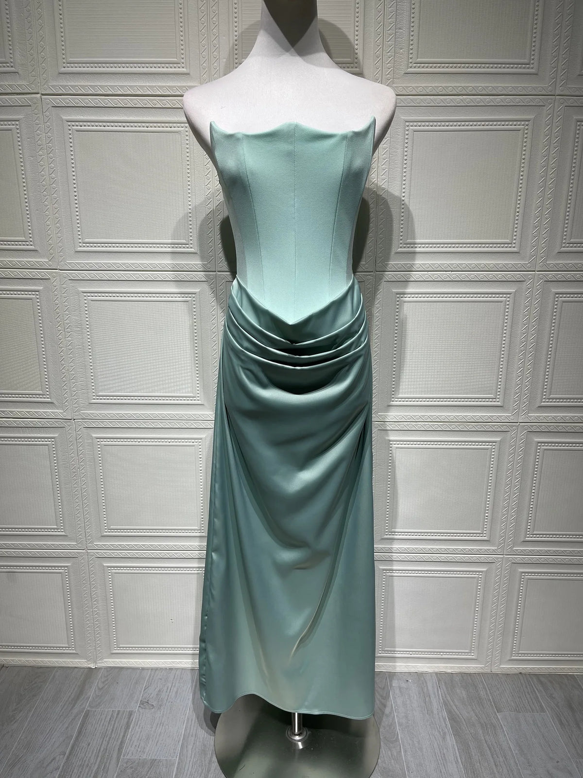 8 Colors Spring Summer Clothing Boutique Hot Sale Trending Women Sleeveless Tube Patchwork Satin Evening Maxi Dress Elegant Party Long Dresses