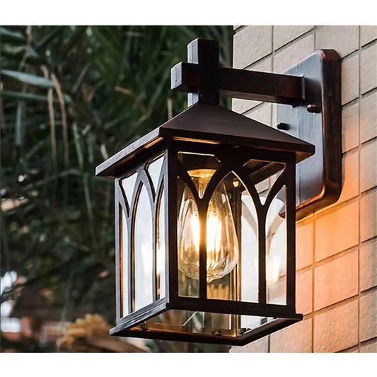 Home Outdoor Black Light LED Classical Aluminum Waterproof for Home Balcony Decoration Retro Wall Sconces Lamps