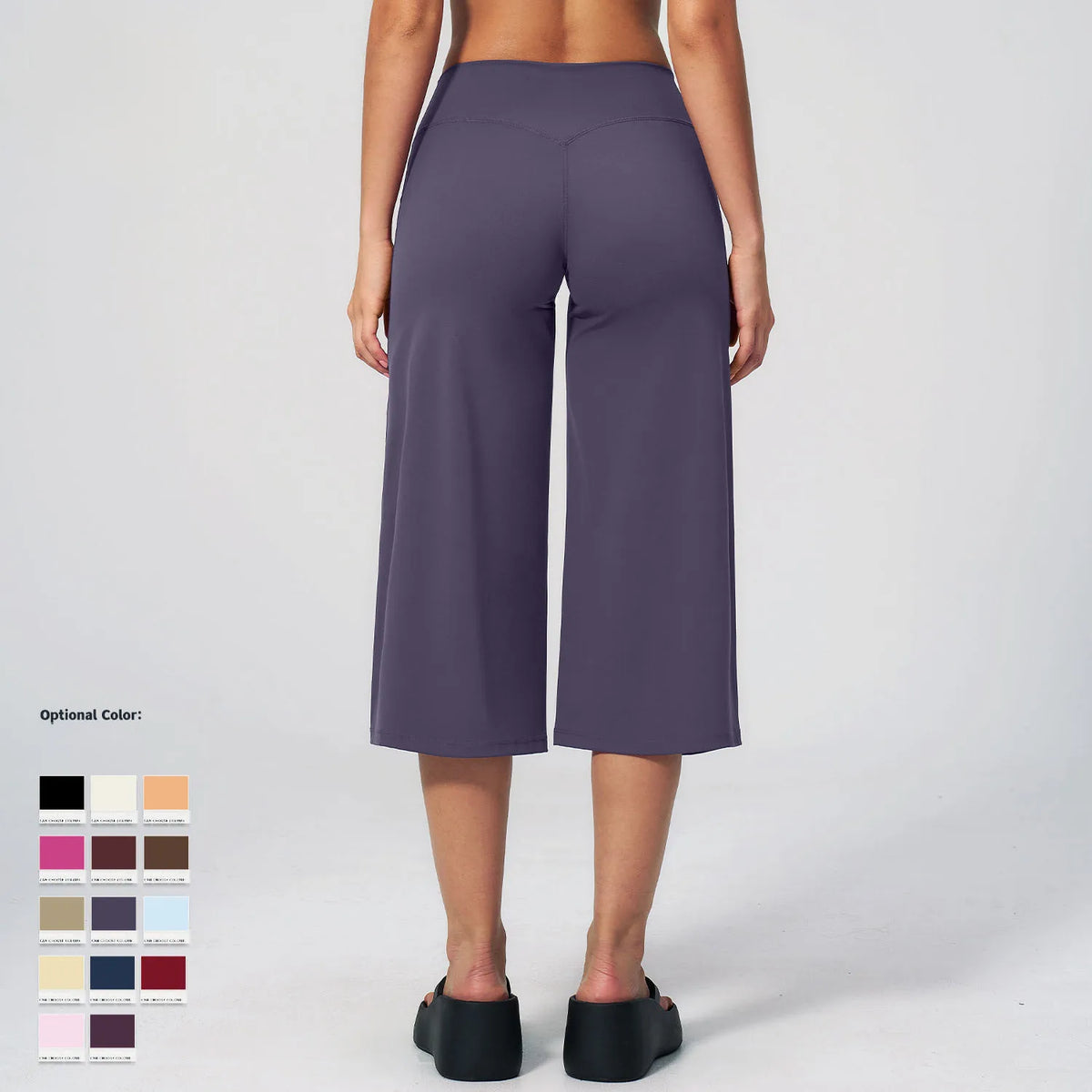 5 Colors S-XL Women's High Waisted Capri Pants Wide Leg Yoga Trousers Quick Dry Cropped Leggings Summer Athleisure Outdoor Running Gym Fitness Activewear Female Sports Apparel Accessories