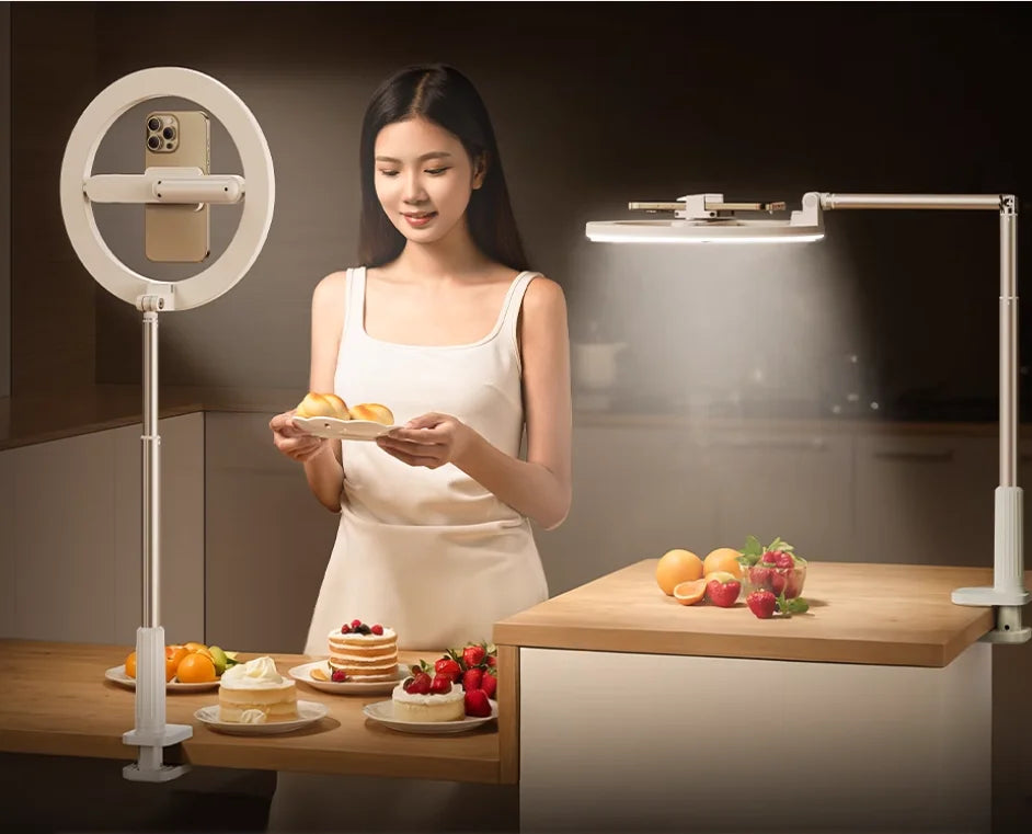 Professional LED Ring Light for Mobile Phone Beauty Selfie Video Recording for Live Broadcast TikTok YouTube Videos Maker -Mobile Phone Stand Lighting Live Streaming Home Studio Supplies