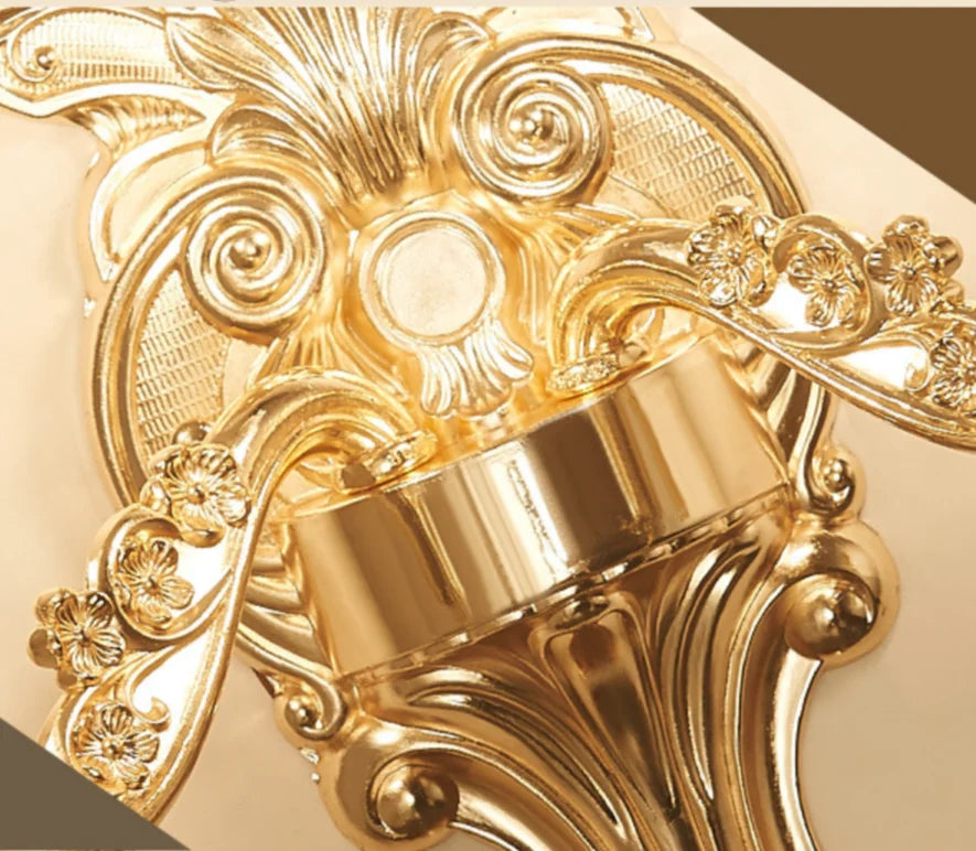 Villa Home Living Room Luxury Nordic Retro Crystal Gold Wall Lamp Living Background Wall Fitting Bedroom Bedside Corridor Lighting Candle Bracket Light