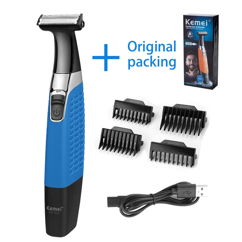 Full Set Original Kemei 1910 Rechargeable Electric Shaver Beard Shaver Electric Razor Body Trimmer Men Shaving Machine Hair Trimmer Face Care Full Body Epilator