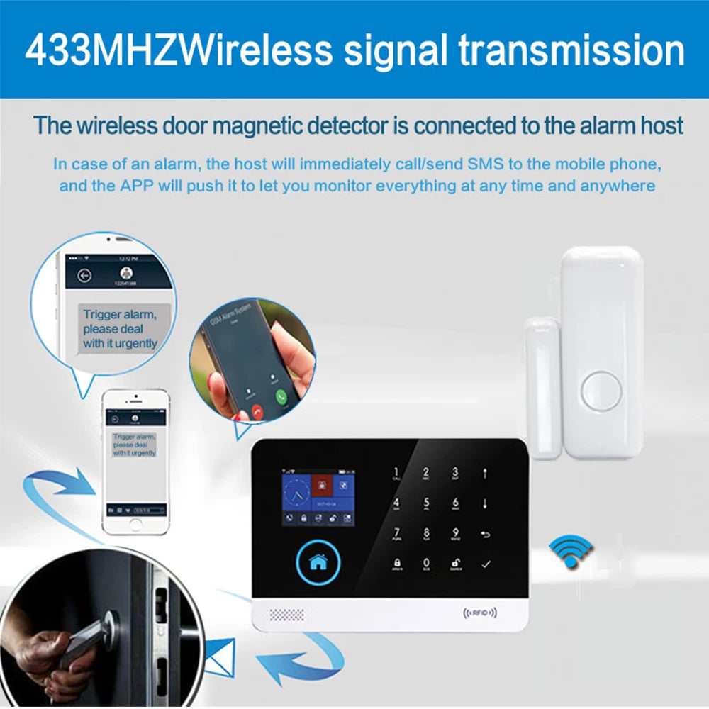 NEW Arrivals 3/5/9 PCS Set 433mhz  TUYA WI-FI App Wireless Window Door Magnet Alarm Sensor Door Detector For Smart Home Security System Security-Protection Home Office Security Supplies