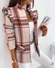 NEW Latest Fashion Design 8 Colors S-2XL Autumn Winter Spring Coats for Ladies Women  Ruffle Long Sleeve Zipper Office Lady Blazer Jackets Ladies Apparel Accessories