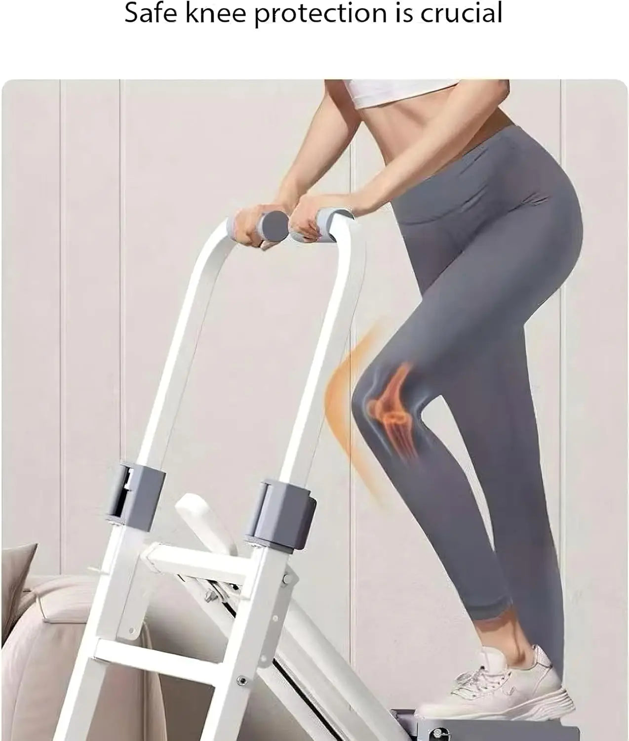 Women Men Home Gym Electronic Digital Screen Display Program Aerobic Fitness Stair Climber Vertical Climber Machine with Handle New Version for Workout Home Gym Supplies