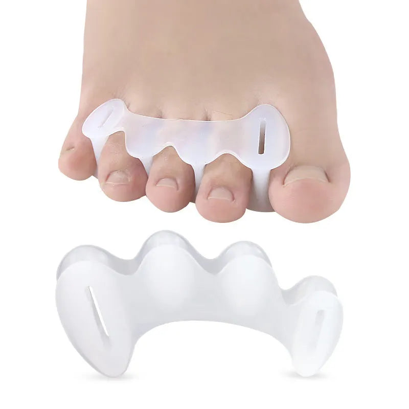 2Pcs=1Pair Hard Silicone Toe Finger Separator 3 Hole Hallux Valgus Orthopedic Spacers Bunion Overlapping Hammer Foot Corrector