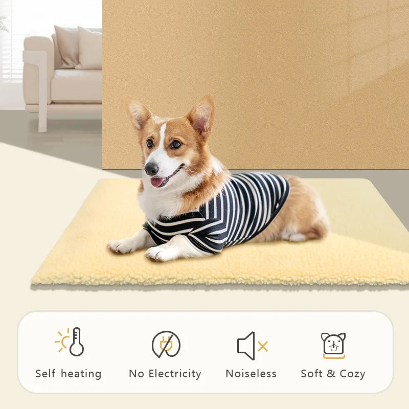 Automatic Heat Pet Mat Self-Warming Dog Cat Bed Pad 7 Colors 5 Sizes Removable Machine Washable Cover Cozy Warming Cushion All Seasons Cloth Pets Supplies