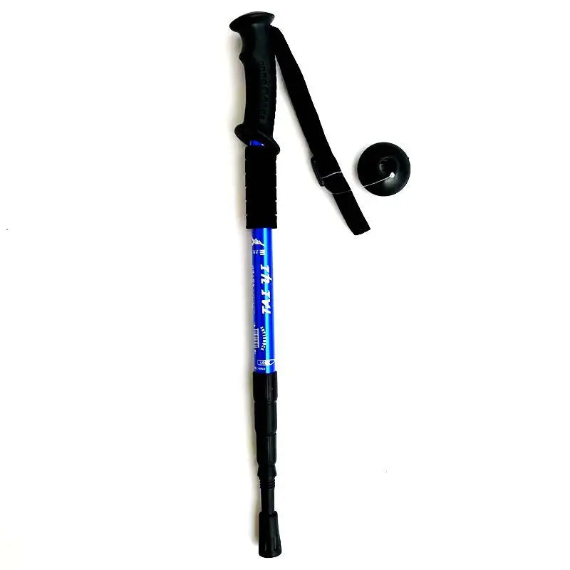 50-110cm Outdoor Climbing Mountaineering Iced Snow Hiking Shock-Absorbing High-Strength Ultra-Light Aluminum Alloy Four-Section Trekking Poles Plastic Modern Curved/Straight Handle Winter Sports Accessories