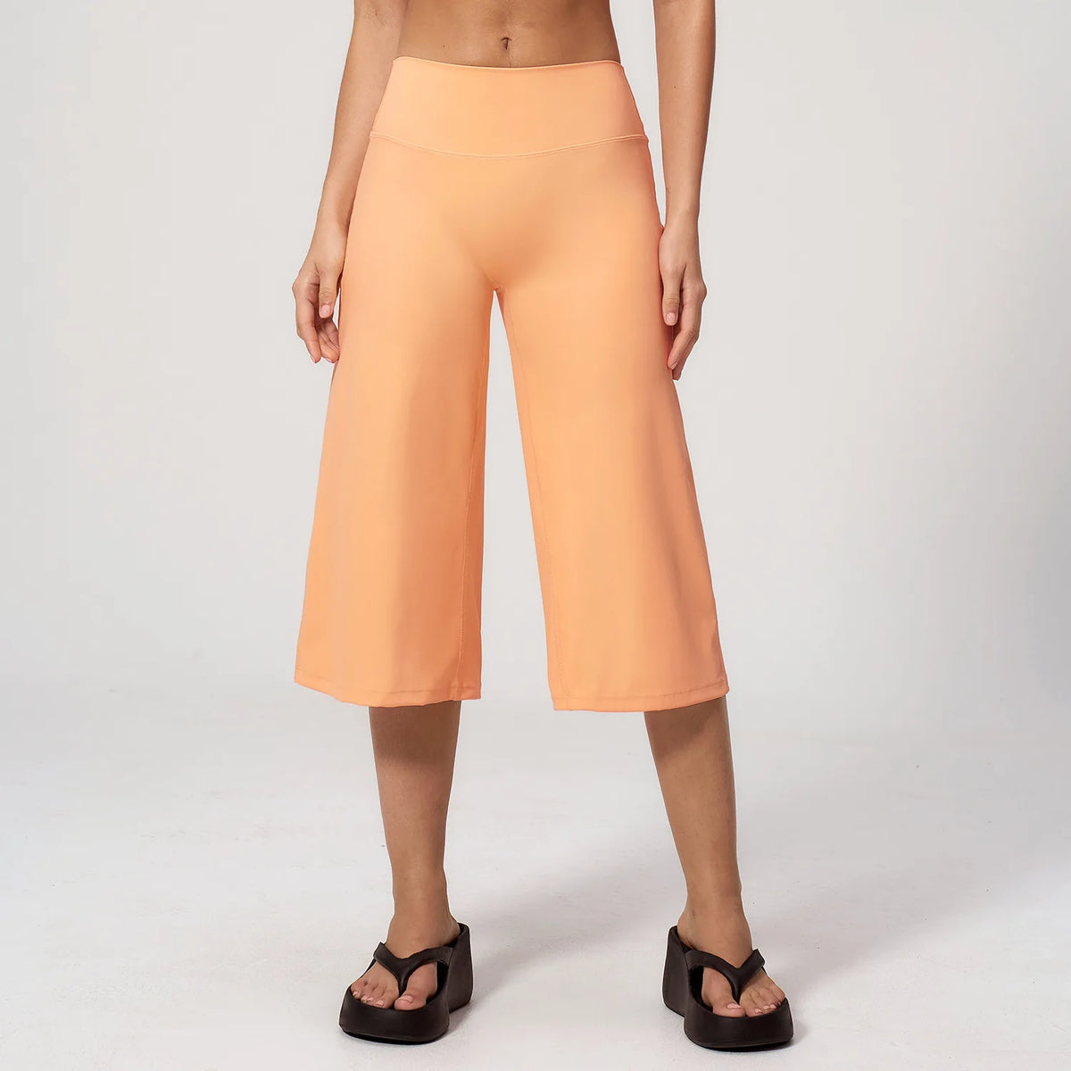 5 Colors S-XL Women's High Waisted Capri Pants Wide Leg Yoga Trousers Quick Dry Cropped Leggings Summer Athleisure Outdoor Running Gym Fitness Activewear Female Sports Apparel Accessories